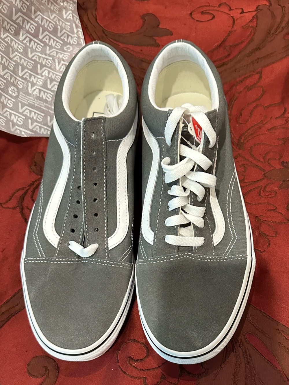Van's Old Skool - size 9.5 Mens - 11 Womens - Pewter/True White